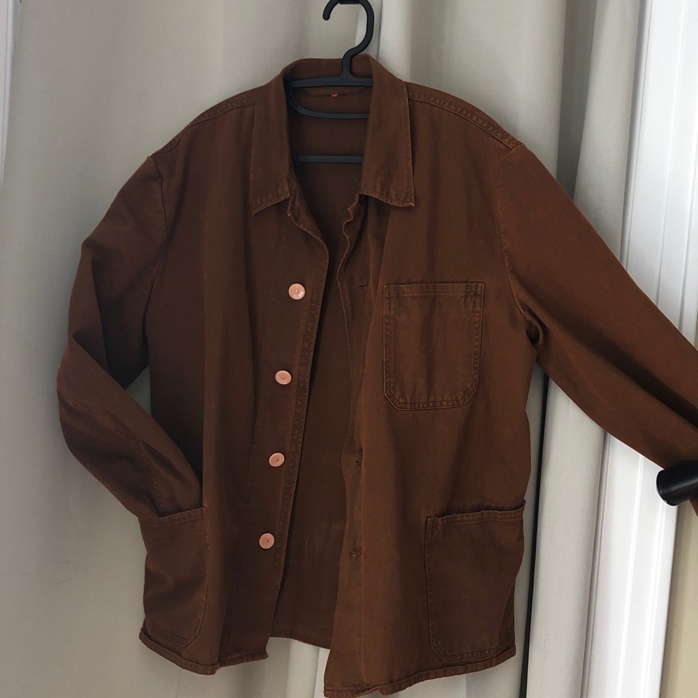 Vintage Unbranded Men's Military Brown Workwear Chore Jacket - Picture 6 of 9